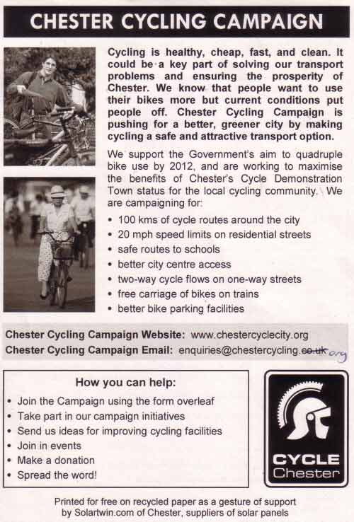 Cycle Chester Page One